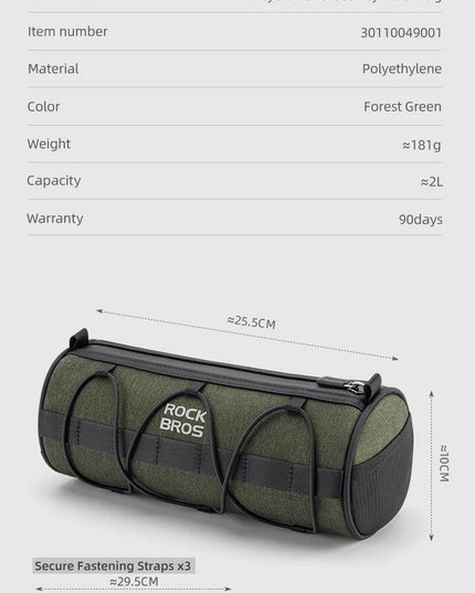 ROCKBROS Bicycle Bag Front Portable Handlebar Pannier 2L Big Capacity Multifunctional Shoulder Bag Reflectice Tube Bike Bag