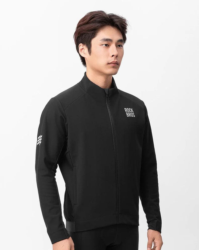 ROCKBROS Windproof Jacket Thermal Fleece Bike Jersey Autumn Winter Outdoor Sport Jacket Coat 0-15°with Italian warm fabric
