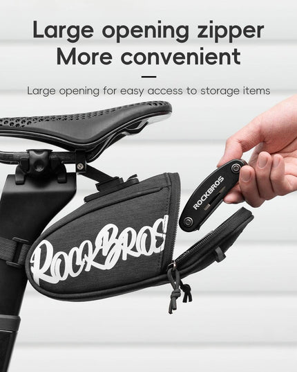 ROCKBROS Bicycle Seat Bag Lightweight Bike Saddle Bag for Cycling Essentials Reflective Rear Pack Wear-Resistant Bag