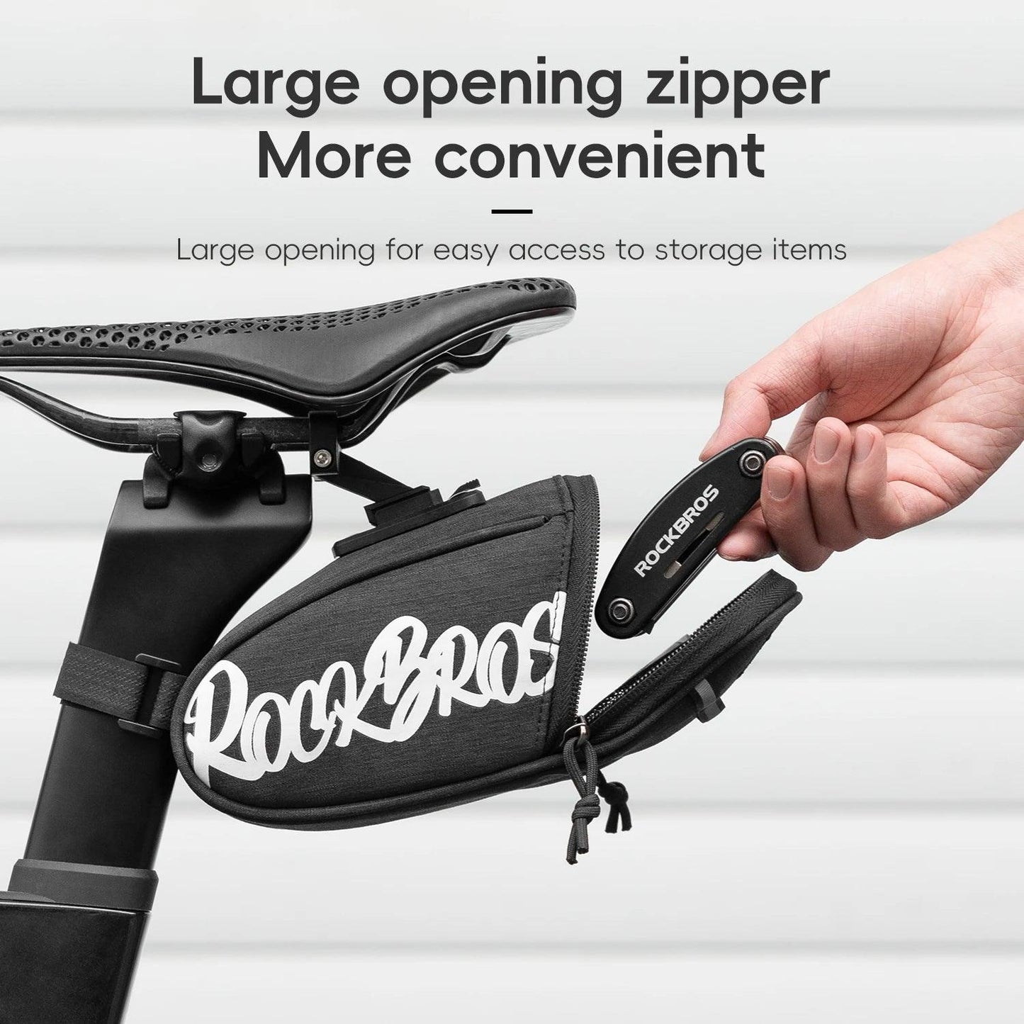 ROCKBROS Bicycle Seat Bag Lightweight Bike Saddle Bag for Cycling Essentials Reflective Rear Pack Wear-Resistant Bag