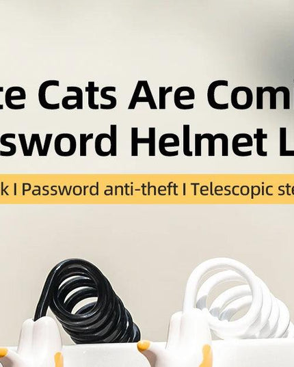 ROCKBROS Creative Bike Lock Ultra-Light Cute Cat Password Helmet Lock Steel Cable Bike Lock Anti Theft Bike Accessories MTB Road