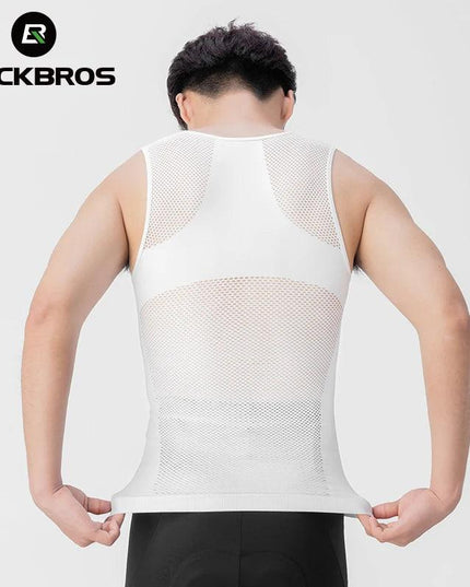 ROCKBROS Cycling Vest High Elastic Cycling Base Layer Sleeveless Bicycle Vest Quick Dry Undershirt Breathable Running Sport