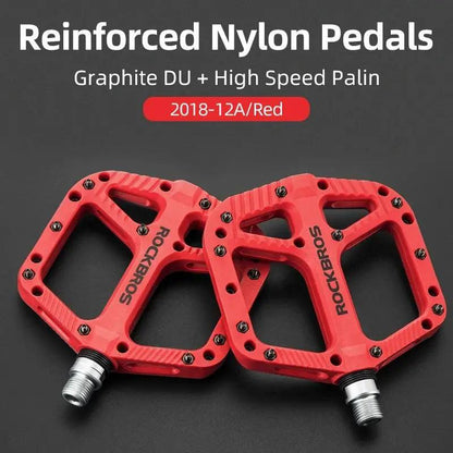 ROCKBROS Ultralight Seal Bearings Bicycle Bike Pedals Cycling Nylon Road bmx Mtb Pedals Flat Platform Bicycle Parts Accessories