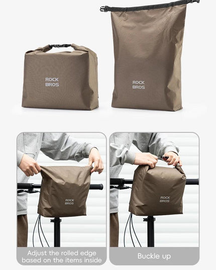 ROCKBROS Bicycle Front Bag Waterproof Handlebar Bag 2.5-4L Capacity Nylon Portable Bag for Folding Bike MTB Cycling Accessories
