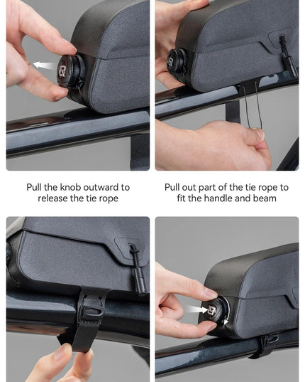 ROCKBROS Waterproof Bicycle Top Tube Bag Lightweight Bike Frame Pack Durable Cycling Storage Bag for Mountain and Road Bikes