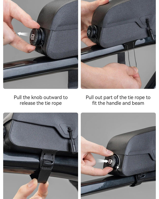 ROCKBROS Waterproof Bicycle Top Tube Bag Lightweight Bike Frame Pack Durable Cycling Storage Bag for Mountain and Road Bikes