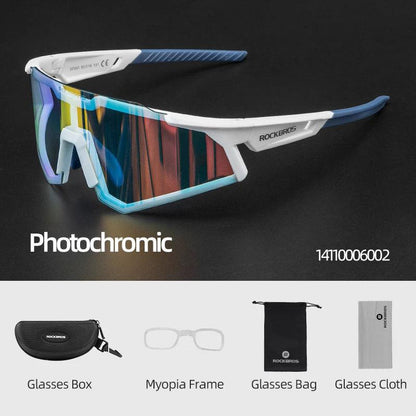 ROCKBROS Photochromic Cycling Glasses Polarized Adjustable Nose Support Myopia Frame Sports Sunglasses Men Women Eyewear Goggle