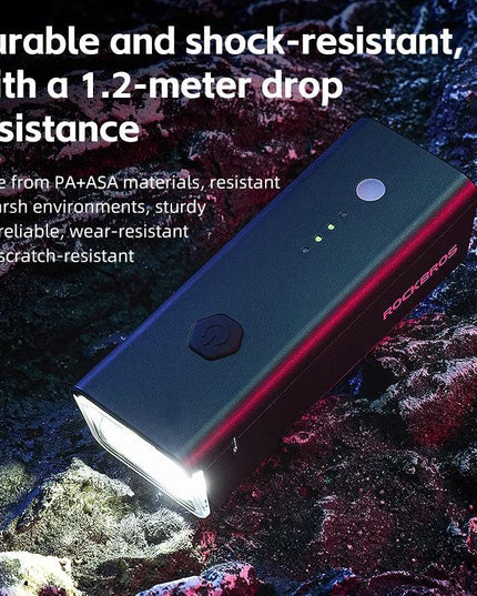 ROCKBROS Bicycle Light 260LM 1500mAh Handlebar Type-C Rechargeable LED Flashlight Bicycle Light Waterproof Bike Accessories