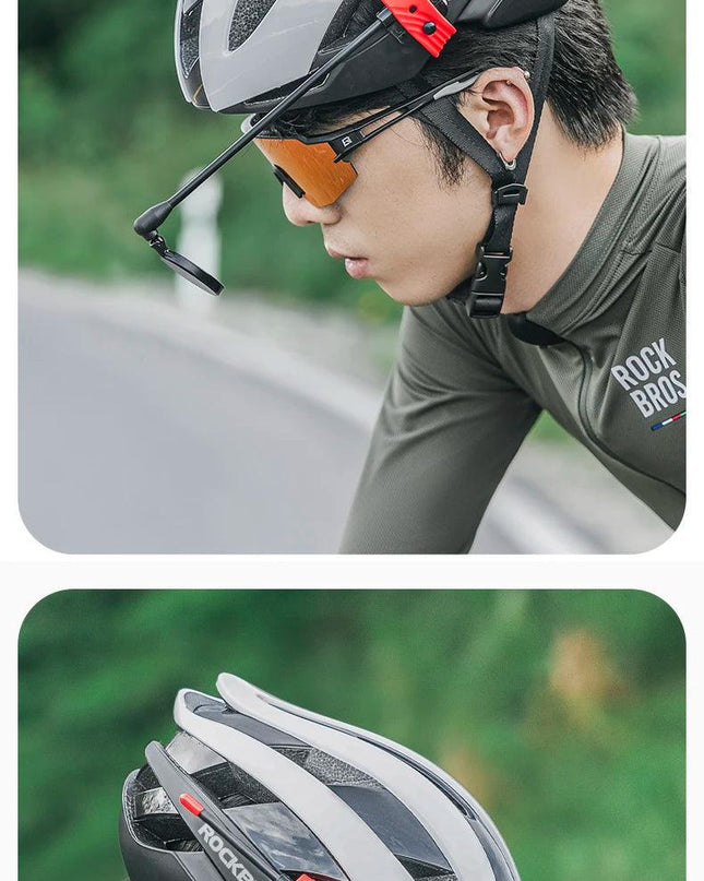 ROCKBROS Bicycle Helmet Rearview Mirror 360 Degree Rotatable Flexible Aluminum Safety Motorcycle Helmet Adjustable Riding Mirror