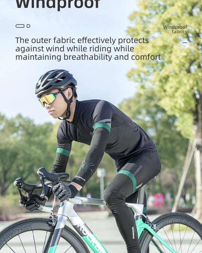 ROCKBROS Cycling Sleeve Leg Sleeve Windproof  Sports Fleece Sleeves Knee Braces Men Women Autumn Winter Warmth Cycling Equipment