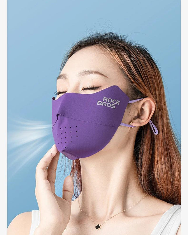 ROCKBROS Cycling Ice Silk Face Mask Anti-UV Sun Protection Breathable Dustproof Men Women Bandana Running Fishing Sports Mask