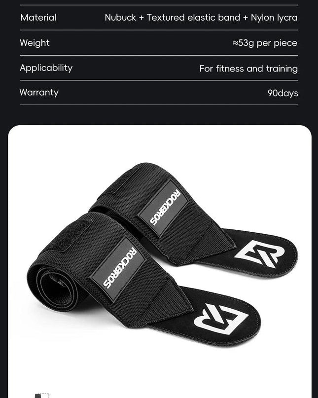 ROCKBROS Fitness Wrist Wraps Gym Adjustable Wrist Bandages Protector Wrist Support Sports Fitness Wrist Protection Sleeve A Pair