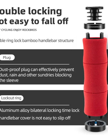 ROCKBROS Bamboo Joint Handlebar Grips EVA MTB Bike With Dust Plug Soft Ultralight Bicycle Handle Alloy Cycling Accessories
