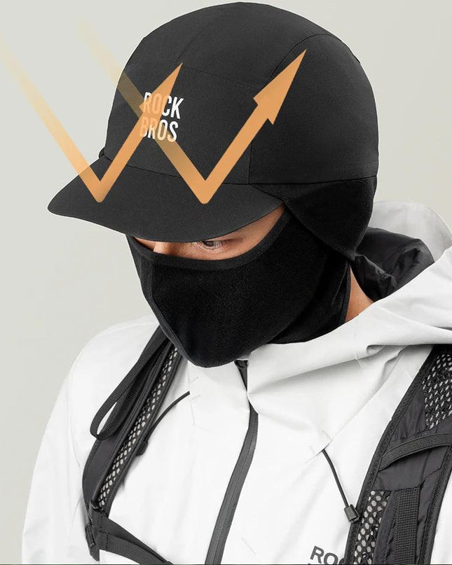 ROCKBROS Winter Cycling Mask and Hat 2 In 1 Fleece Thermal Keep Warm Ear Protection Outdoor Balaclava All Face Mask Men Women