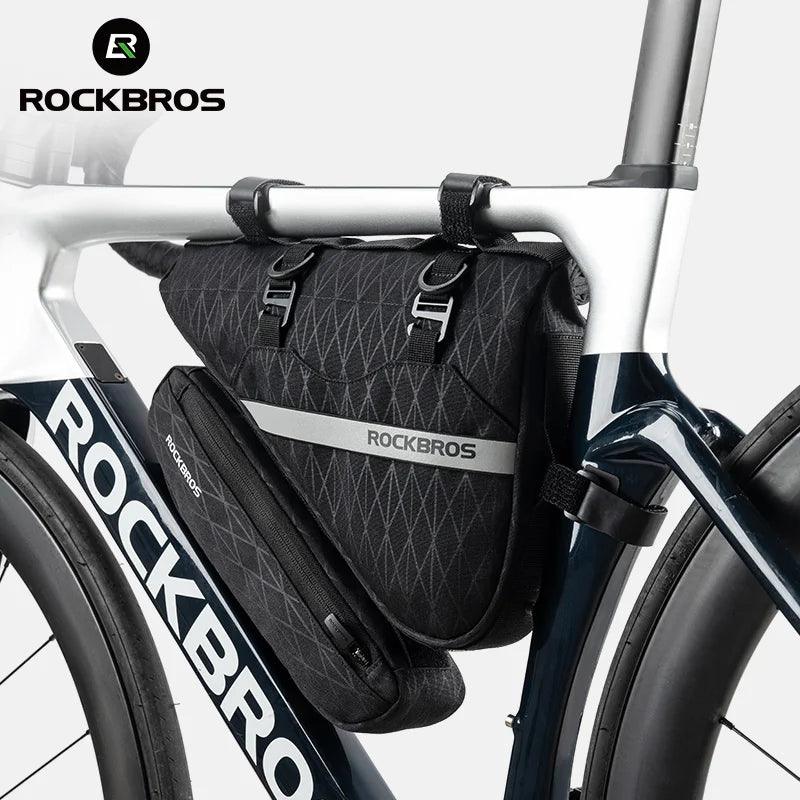 ROCKBROS Combination Bike Bag Triangle Bag Front Tube Bag Large Capacity MTB Road Frame Bag Reflective Bicycle Accessories