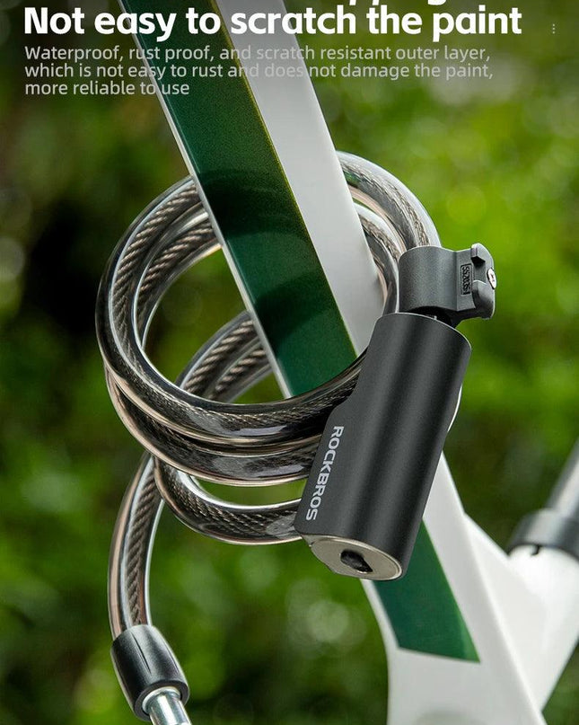 ROCKBROS Bicycle Lock Portable Anti-theft Zinc Alloy Multifunctional Cable Lock MTB Road Cycling Motorcycle Bike Accessories