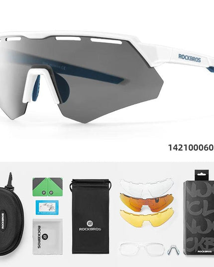 ROCKBROS Bike Glasses Polarized Men Women Bicycle Glasses 4Lens MTB Road Cycling Eyewear Glasses With Myopia Frame Sunglasses