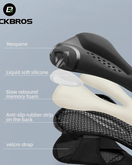 ROCKBROS Bicycle Saddle Cover Liquid Silicone Gel Breathable Seat Soft Thickened MTB Shockproof Cushion Cycling Accessories