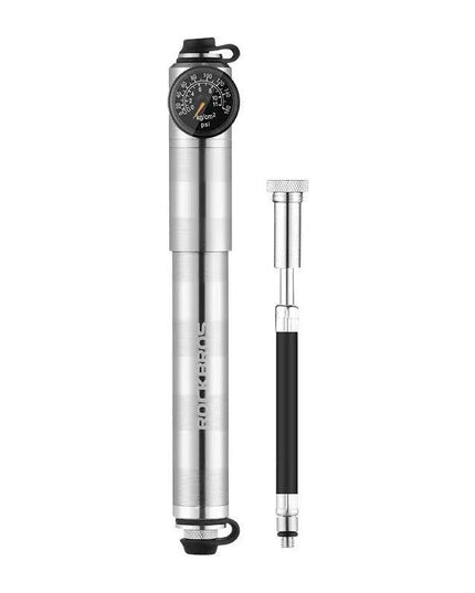 ROCKBROS Bike Pump High Pressure Aluminium Alloy CNC Dustproof Barometer AV/FV Ultralight Portable Inflater Bicycle Accessories