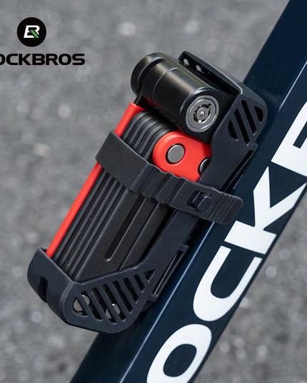 ROCKBROS Bike Foldable Lock Anti-theft Security Chain Cable Padlock 120CM Lengthened Chain Lock MTB Road Portable Cycling Lock
