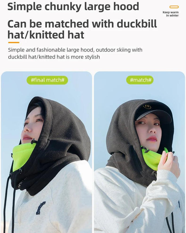 ROCKBROS Warm Cap Winter Windproof Hat Thermal Polar Fleece Balaclava Hat Outdoor Hand Cap Cold Padded Hood Neck