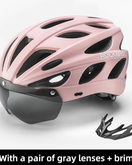 ROCKBROS Bicycle Helmet Men EPS Integrally-molded Breathable Cycling Helmet Men Women Goggles Lens Aero MTB Road Bike Helmet