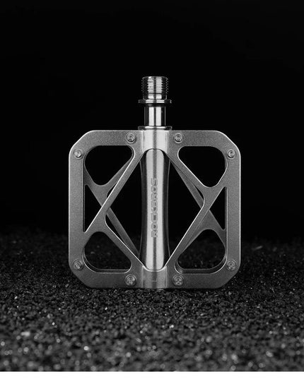 ROCKBROS Titanium Alloy Bike Pedals Ultralight Anti-slip Wide Pedal MTB Road Bike Stainless Steel Nails Cycling Accessories