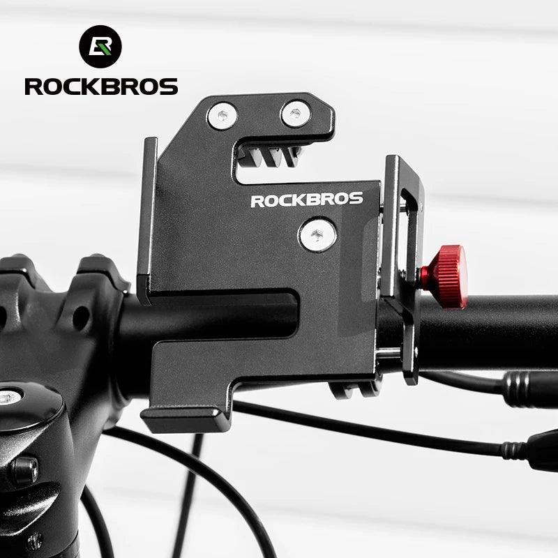 ROCKBROS Bicycle Phone Holder S Clip Ring Holder Aluminum Alloy Anti-Slip for 4.7-7.09inch Phones Moto Motorcycle Stand Bracket