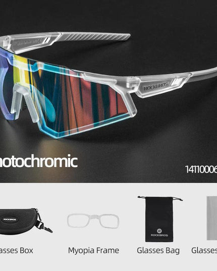 ROCKBROS Photochromic Cycling Glasses Polarized Adjustable Nose Support Myopia Frame Sports Sunglasses Men Women Eyewear Goggle