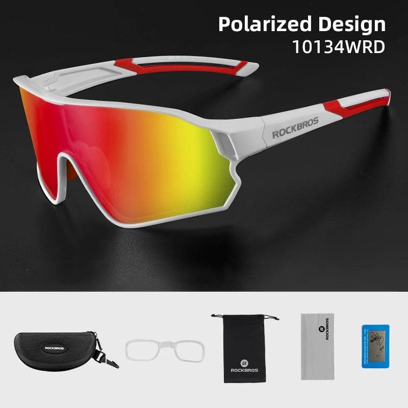 ROCKBROS Bicycle Polarized Glasses UV400 Sport Cycling Glasses Mtb Mountain Bike Eyewear Sunglasses Outdoor Running Goggles