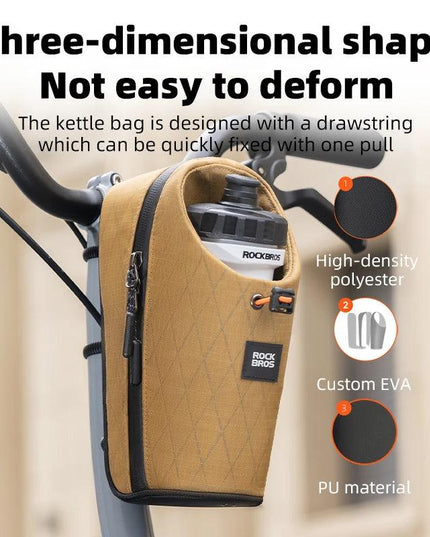 ROCKBROS Folding Bicycle Water Bottle Bags Fashion Front Frame Kettle Bags for Brompton Bike Electric Scooter Tools Package