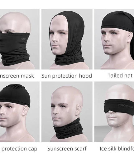 ROCKBROS Summer Face Scarf Neck Sun Protection Silk Cycling Headwear Motorcycle Scooter MTB Road Cycling Mask Breathable Bandana