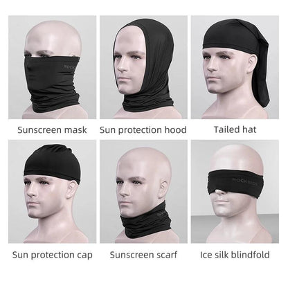 ROCKBROS Summer Face Scarf Neck Sun Protection Silk Cycling Headwear Motorcycle Scooter MTB Road Cycling Mask Breathable Bandana