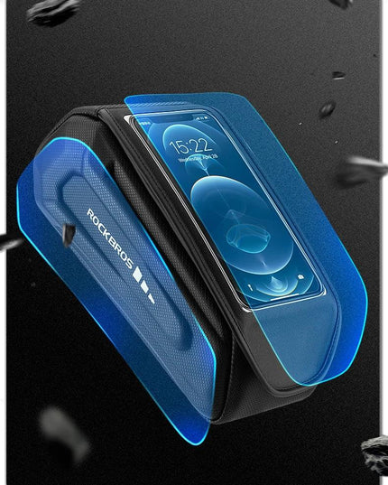 ROCKBROS Bike Bag 1.7L Phone Bag Waterproof Front Frame Cycling Bag Touch Screen Case Holder Hard Shell Bike Bag Mtb Accessories