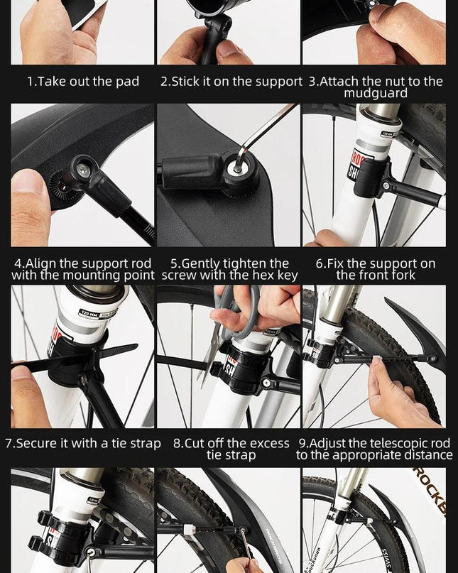 ROCKBROS Mountain Bike Mudguard Widen Quick Release 26-29 Inch  Durable lnnovative Installation Fender Bicycle Accessaries