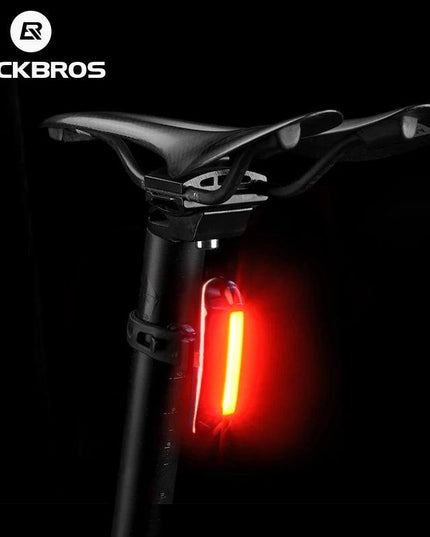 ROCKBROS Bicycle Light Waterproof Bike Taillight LED USB Rechargable Safety Back Light Riding Warning Saddle Bike Rear Light