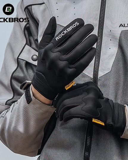 ROCKBROS Winter Gloves Touch screen Windproof Bike Cycling Gloves Full Finger Ski Non-Slip Warm Sports Motorcycle Hiking Gloves