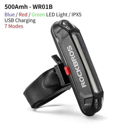 ROCKBROS Bicycle Light Waterproof Bike Taillight LED USB Rechargable Safety Back Light Riding Warning Saddle Bike Rear Light