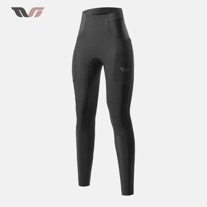 ROCKBROS TVI Series Bicycle Pants Pads Italy Imported Fleece Warm Windproof Tights Leggings High Elasticity Cycling Trousers