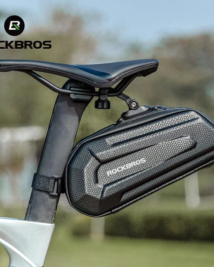 ROCKBROS1.7L Bicycle Bag Waterproof Rear Large Capatity Quick Release Seatpost Shockproof Double Zipper Rear Bag Accessories