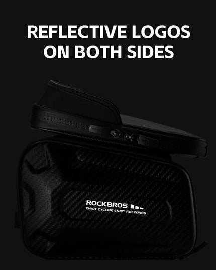 ROCKBROS Bicycle Bag Shockproof Touchscreen Top Tube Bags EVA Hard Shell Front Frame Phone Case Bike Bag Cycling Accessories