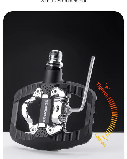 ROCKBROS MTB Bicycle Pedals 2 In 1 Flat/Lock Pedal Mountain Bike Non-Slip Labor Saving Nylon Pedals Waterproof Sealed Bearing