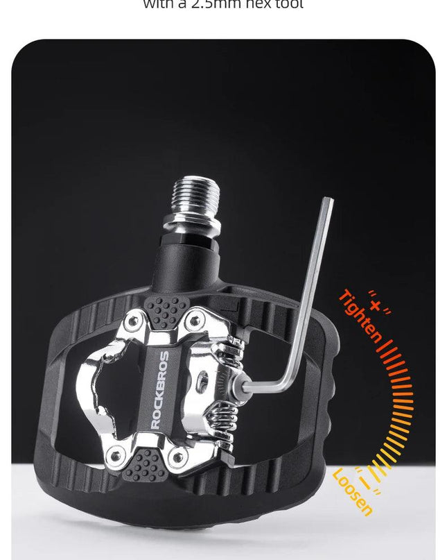 ROCKBROS MTB Bicycle Pedals 2 In 1 Flat/Lock Pedal Mountain Bike Non-Slip Labor Saving Nylon Pedals Waterproof Sealed Bearing