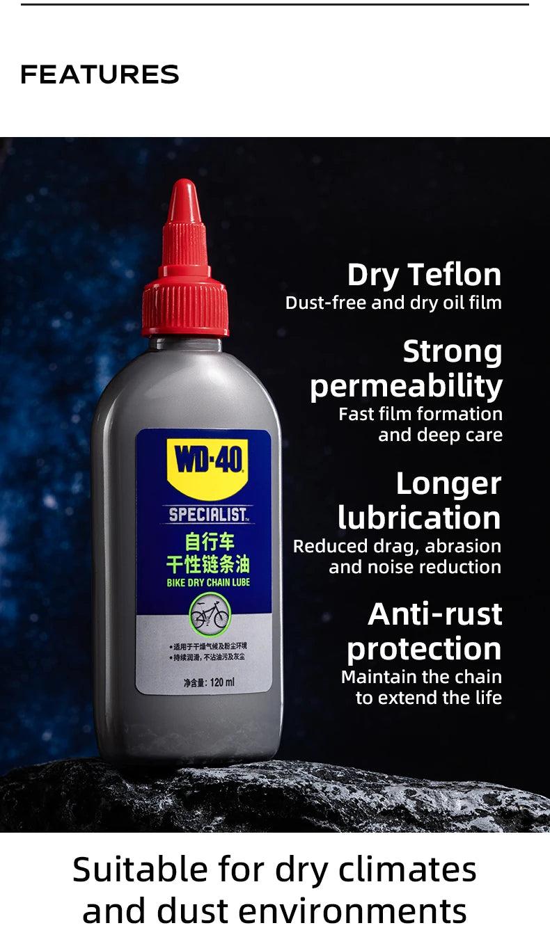 ROCKBROS WD40 120ML Chain Lubricant Dry Lube Chain Oil Long-Lasting Bike Chain Oil Anti-Rust Protection Co-branded Chain Oil