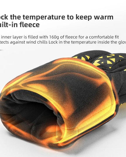 ROCKBROS Bicycle Gloves Winter Warm Motorcycle Full Finger Cycling Gloves Screen Touch Ski Sports Gloves Hiking Thermal Mitten
