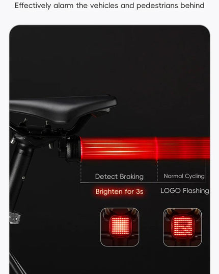 ROCKBROS New Bike Rear Light Mtb Road Smart Brake Sensing Sync Tail Light Ipx6 Waterproof High Quality Rechargeable Rear Lamp