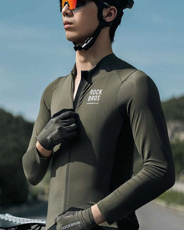 ROCKBROS Summer Cycling Gloves Breathable MTB Road Bike Non-slip Gloves Touch Screen Spring Full Finger Motorcycle Riding Gloves