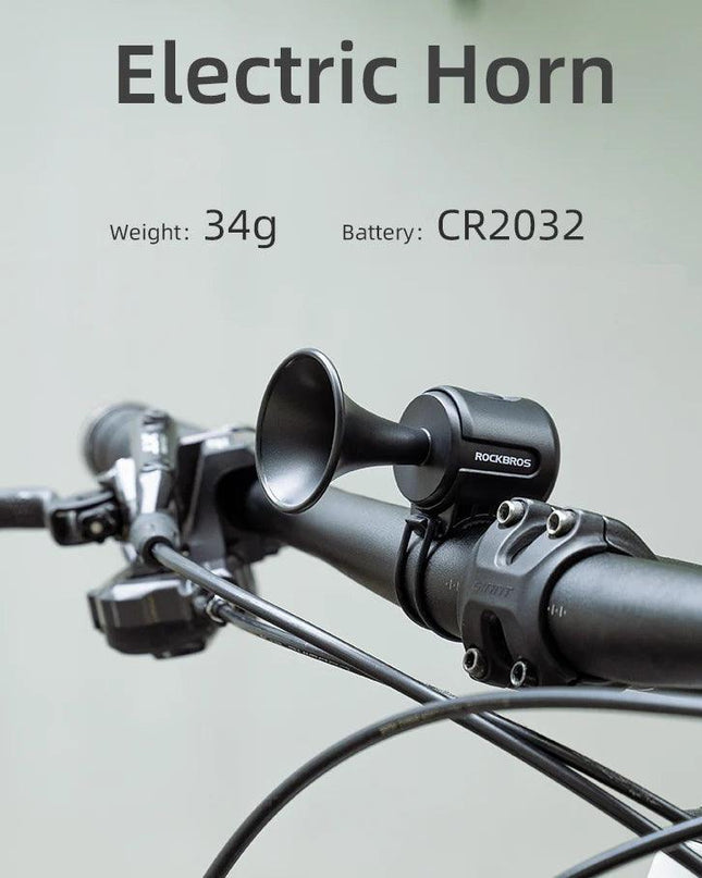 ROCKBROS Bike Bell Electronic Loud Horn ABS 120db Safety Electric Bell IPX4 Speaker Alarm Ring Bicycle Handlebar Warning Bell