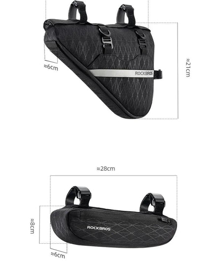 ROCKBROS Combination Bike Bag Triangle Bag Front Tube Bag Large Capacity MTB Road Frame Bag Reflective Bicycle Accessories