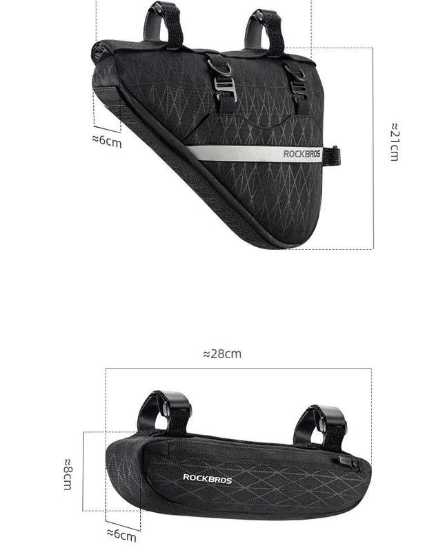 ROCKBROS Combination Bike Bag Triangle Bag Front Tube Bag Large Capacity MTB Road Frame Bag Reflective Bicycle Accessories